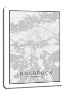 Obrazy i zdjęcia na płótnie - Innsbruck mapa czarno biała - obraz na płótnie Wymiar do wyboru: 61x91,5 cm - miniaturka - grafika 1