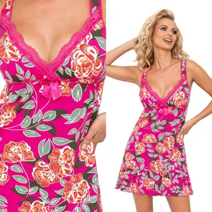 KOSZULKA HALKA DONNA Floris 2 S / 36 Fuksja - Bielizna nocna - miniaturka - grafika 1