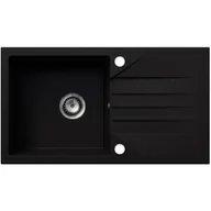 Zlewozmywaki - EOS Zlewozmywak granitowy EVINION czarny brokat srebrny (z ociekaczem) - miniaturka - grafika 1
