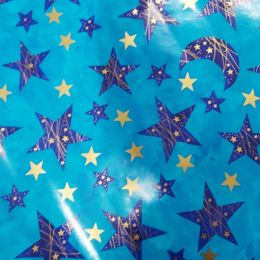 Fastima Papier świąteczny gwiazda błękit 57cmx20m 20m176