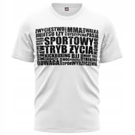 Koszulki męskie - Koszulka T-Shirt Męski Ofensywa Sportowy Tryb Życia Biała R. Xxxl - miniaturka - grafika 1