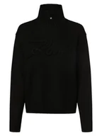 Swetry damskie - KARL LAGERFELD Sweter damski Kobiety Wełna czarny jednolity, S - miniaturka - grafika 1