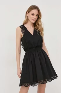 Sukienki - Twinset Twinset sukienka kolor czarny mini rozkloszowana - grafika 1