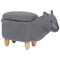 Taborety i hokery - Beliani Pufa zwierzak ze schowkiem szara ALPACA - miniaturka - grafika 1