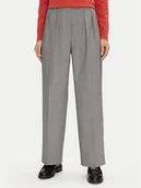 Spodnie damskie - Tommy Hilfiger Spodnie materiałowe WW0WW42235 Szary Relaxed Fit - miniaturka - grafika 1