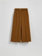 Spodnie damskie - Reserved - Szerokie spodnie z paskiem - brązowy - miniaturka - grafika 1