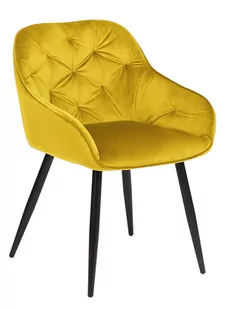 ExitoDesign Krzesło tapicerowane Loren yellow EXUDC9051G22 - Krzesła - miniaturka - grafika 1