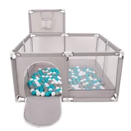 Maty edukacyjne - Selonis Boisko KK-100X z piłeczkami 6cm szary: szary-biały-turkus 125x125x105/400piłek - miniaturka - grafika 1