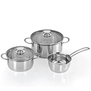 Zestaw Garnków Ze Szklanymi Pokrywkami 2 Garnki Rondel - Zestawy garnków i patelni - miniaturka - grafika 1