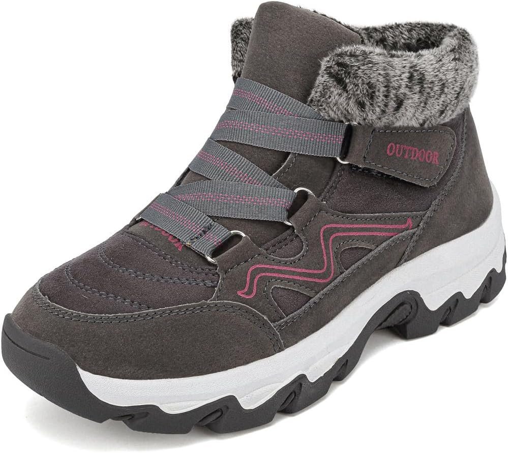 Buty Zimowe Śniegowce Ocieplane Antypoślizgowe Wygodne Unisex Szare 42 EU