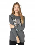 Bluzy damskie - Długa Bluza Tunika Damska Bawełniana 249-08 r M - miniaturka - grafika 1