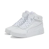 Buty dla dziewczynek - PUMA Carina 2.0 Mid Jr, trampki dziewczęce, Puma biała Puma biała Puma srebrna, 36 EU - miniaturka - grafika 1