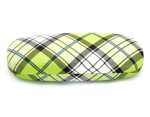 Twarde etui Futerał na okulary Zielona Kratka ET-103c - Akcesoria do okularów - miniaturka - grafika 1