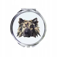 Lusterka do makijażu - Eurasier Lusterko kieszonkowe Pies geometryczny - miniaturka - grafika 1