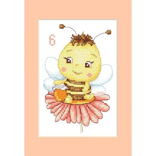 Haft krzyżykowy - Zestaw do haftu - Kartka - Pszczółka z miodem - Pasmanteria - miniaturka - grafika 1