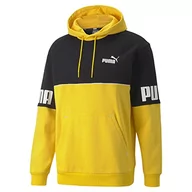 Bluzy męskie - PUMA Męska bluza z kapturem Power Colorblock Fl Sweat, Tangeryna (Tang, M - miniaturka - grafika 1