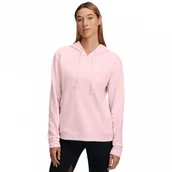 Bluzy damskie - Damska bluza dresowa nierozpinana z kapturem Under Armour UA Rival Terry Hoodie - różowa - miniaturka - grafika 1