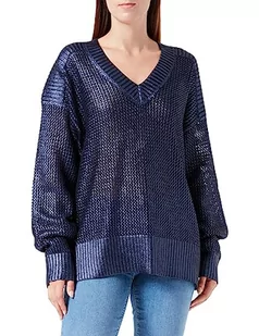 BOSS Damski sweter C_fredda Knitted_Sweater, Dark Blue404, XL - Swetry damskie - miniaturka - grafika 1