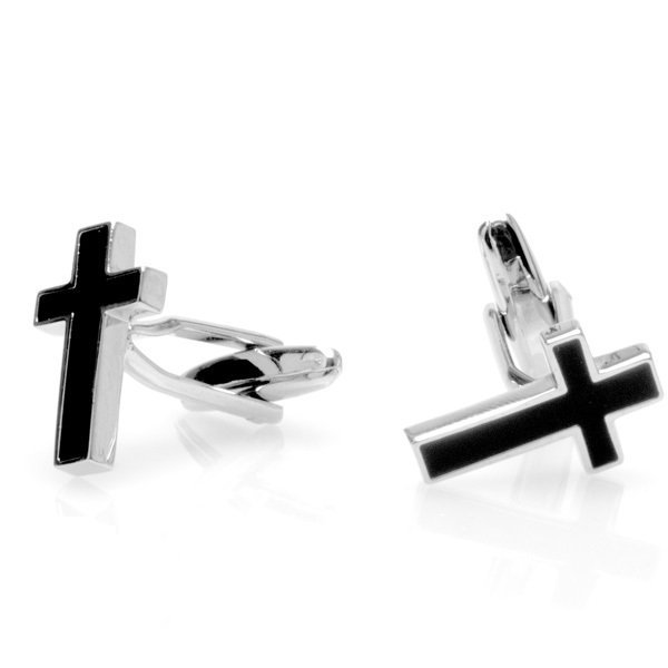 Spinki do mankietów Czarny Krzyżyk AJ151 X2