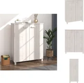 Szafki na buty - vidaXL Szafka na buty HAMAR biała 85x40x108 cm lite drewno sosnowe - Stojaki i szafki na buty - miniaturka - grafika 1