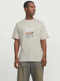 Jack & Jones Koszulka w kolorze beżowym - Koszulki męskie - miniaturka - grafika 1