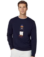 Bluzy męskie - Hackett London Męska bluza z logo Harry'ego, Niebieski (granatowy), XXL - miniaturka - grafika 1