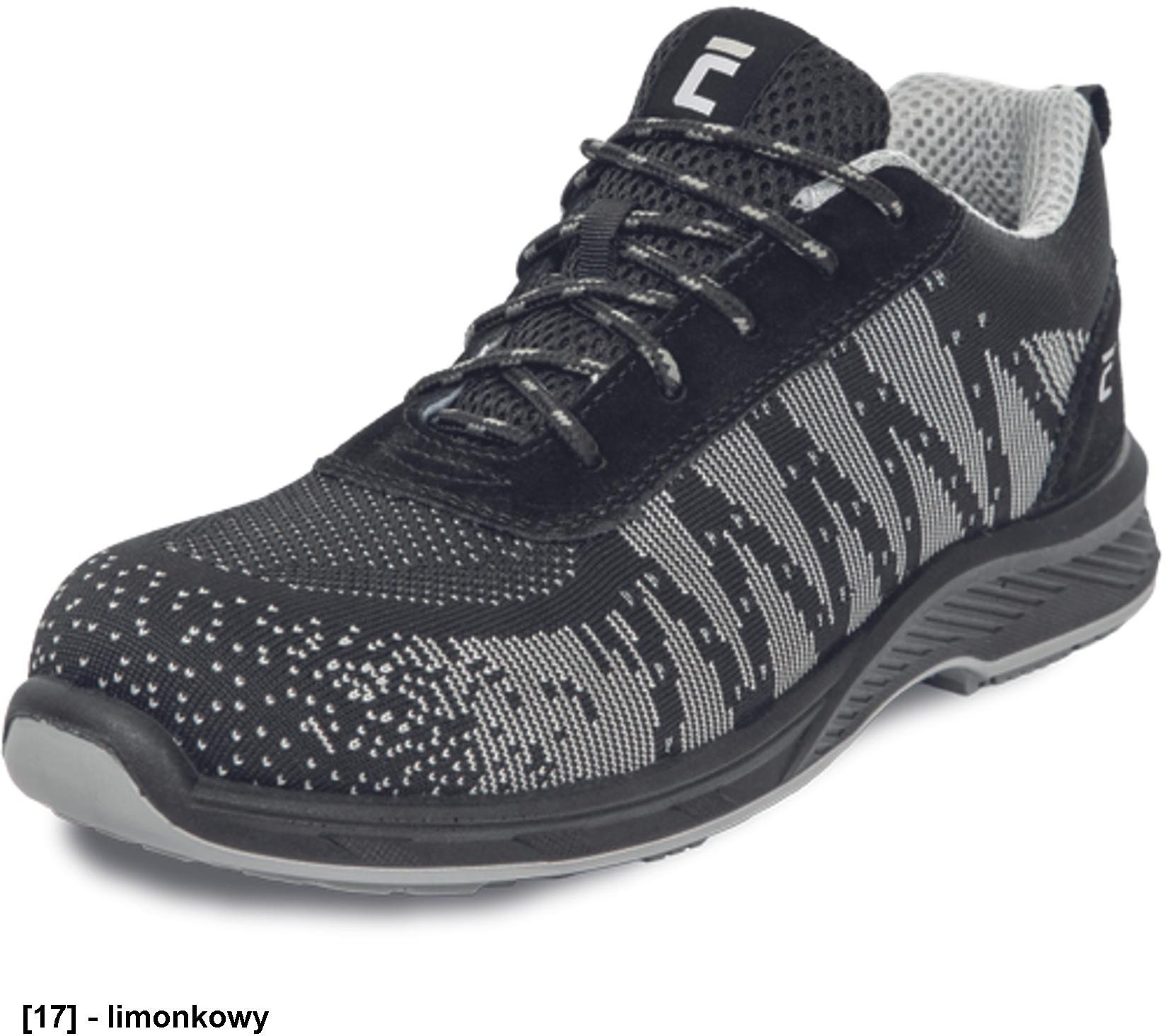 CERVA GEARGRINT S1 MF SRC - Lekkie półbuty bezpieczne METAL FREE kompozytowy podnosek cholewka materiał tekstylnyo podeszwa lejoodporna - limonkowy 39