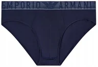 Majtki męskie - EMPORIO ARMANI GRANATOWE SLIPY MĘSKIE Z LOGOWANYM PASKIEM XL J5C - miniaturka - grafika 1