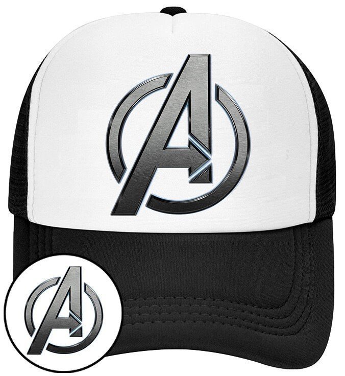 Czapka z Daszkiem Avengers Czarna z Nadrukiem Na Lato Siatka Bejsbolówka