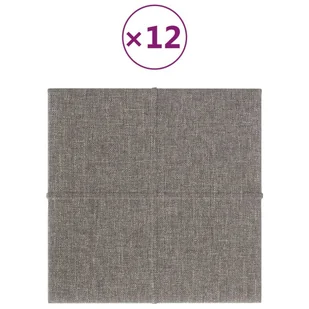Panele ścienne, 12 szt., jasnoszare, 30x30 cm, tkanina, 1,08 m² - Panele ścienne i boazeria - miniaturka - grafika 3