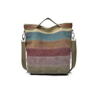 Torebki damskie - Damskie torby na ramię płócienne torebki hobo, wielokolorowa, na co dzień, listonoszka, górny uchwyt, torby crossbody, paski, jeden rozmiar, Pasek, One Size - miniaturka - grafika 1
