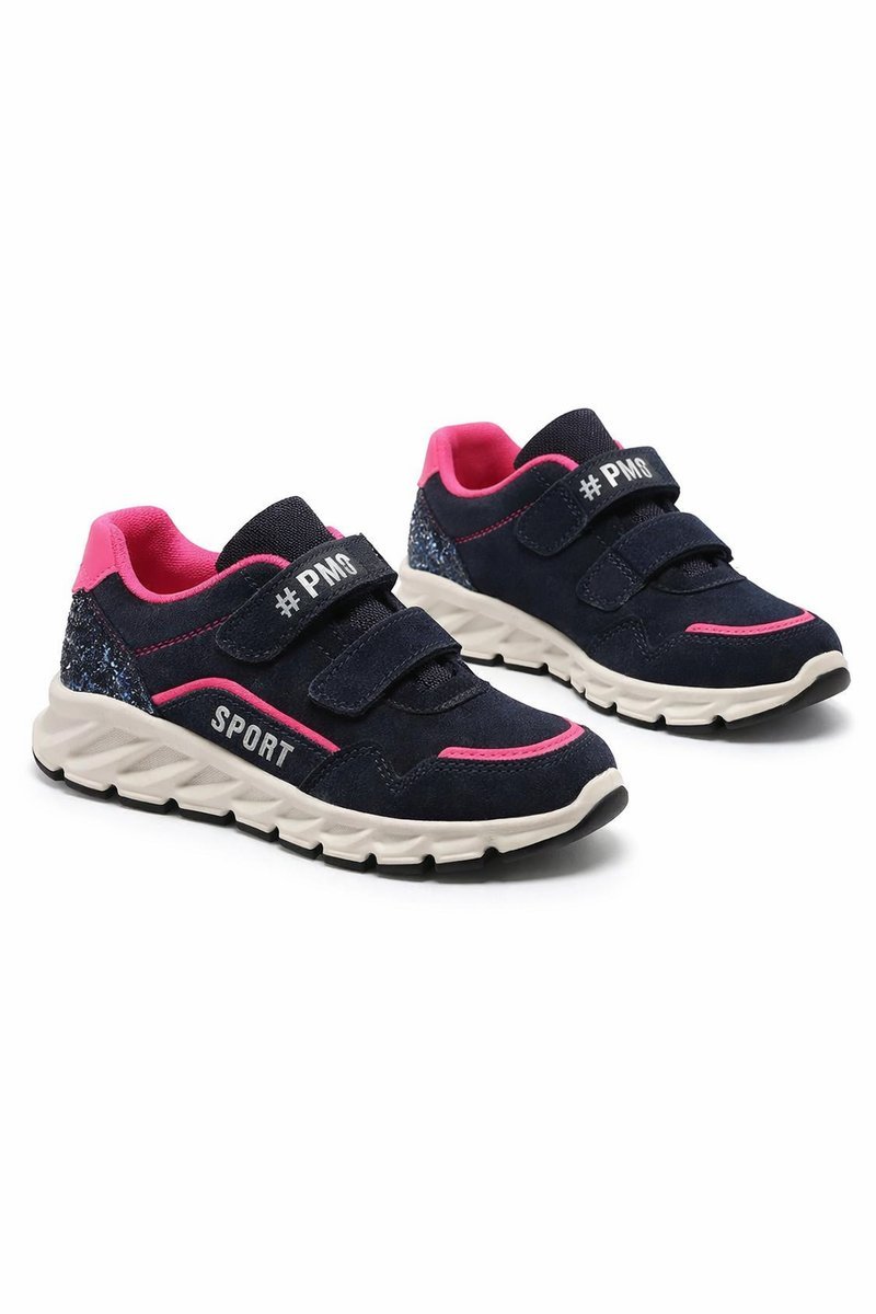 PRIMIGI SPORTOWE GRANATOWE BUTY DZIECIĘCE Z RÓŻOWYMI DETALEM 30 1I3A