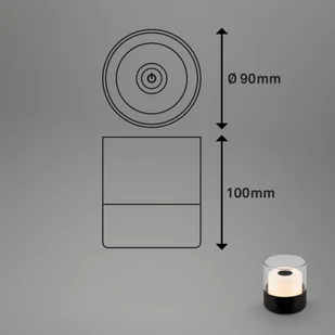 Briloner Akumulatorowa lampa stołowa LED 7483 IP44, czarna - Lampy stojące - miniaturka - grafika 1