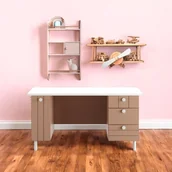 Biurka dla dzieci - Biurko ryflowane Match dust - miniaturka - grafika 1