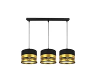 Lampy sufitowe - Żyrandol na lince MILO 3xE27/60W/230V złoty/czarny - miniaturka - grafika 1