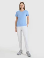 Spodnie sportowe damskie - 4F Spodnie dresowe joggery damskie - szare XS - miniaturka - grafika 1