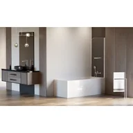 Parawany nawannowe - CALDO DS-0031 Parawan wannowy CALDO 70x140 szkło czyste z powłoką - miniaturka - grafika 1