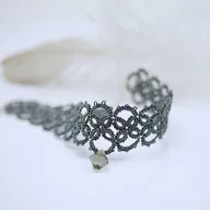 Bransoletki - Koronkowa bransoletka frywolitka 045 - miniaturka - grafika 1