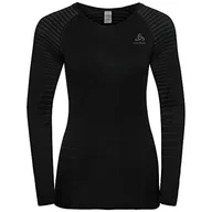 Koszulki i topy damskie - ODLO Bl Top Crew Neck L/S Performance Light podkoszulek damski czarny czarny X-S 188141 - miniaturka - grafika 1