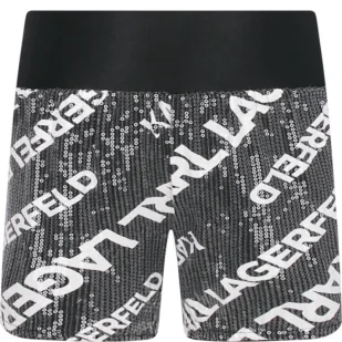 Karl Lagerfeld Kids Szorty | Regular Fit - Spodnie i spodenki dla dziewczynek - miniaturka - grafika 1