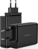 Zasilacze do laptopów - Ładowarka Choetech Choetech ładowarka GaN 140W 4 porty 2x USB C, 2x USB czarna PD6005 - miniaturka - grafika 1