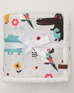 Koce i narzuty dla dzieci - Puszysty kocyk niemowlęcy 80x100cm Sherpa Animal - miniaturka - grafika 1
