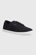 Trampki damskie - Tommy Hilfiger tenisówki CANVAS LACE UP SNEAKER damskie kolor granatowy FW0FW07805 - miniaturka - grafika 1