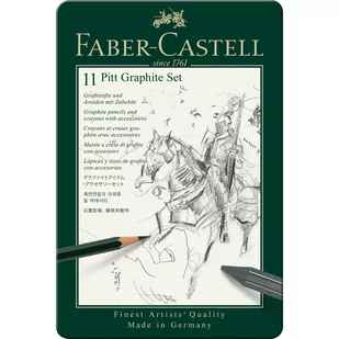 Faber Castell Zestaw ołówków i grafitów PITT 11 elementów 112972 - Ołówki - miniaturka - grafika 1