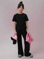 Koszulki dla dziewczynek - 4F T-shirt regular dziewczęcy - czarny 164 (13-14 lat) - miniaturka - grafika 1