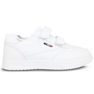 Buty Trampki Sportowe Na Rzepy Ze Skóry Ekologicznej Wygodne Modne Lekkie Miejskie Sneakersy Męskie Białe Menos 41 - Sneakersy męskie - miniaturka - grafika 1