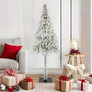 vidaXL Sztuczna choinka Biały 150 cm PE - Choinki - miniaturka - grafika 1