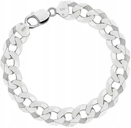 Bransolety męskie - ﻿Srebrna Bransoletka Męska Pancerka 10,50 mm Diamentowana 925 Grawer Gratis - miniaturka - grafika 1