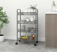 Wózki kuchenne - The Living Store Wózek kuchenny 4 półki szary 46x26x85 cm żelazo - miniaturka - grafika 1