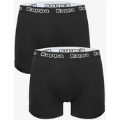 Majtki męskie - Bokserki męskie bawełniane (2pack) czarne z logowaną gumą Kappa K1211 - miniaturka - grafika 1